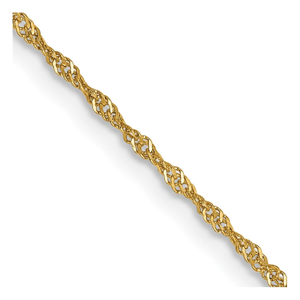 FJC Finejewelers 14 kt Yellow Gold 1.10mm Singapore Chain Anklet 10 Inches x 1 mm