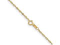 FJC Finejewelers 14 kt Yellow Gold 1.10mm Singapore Chain Anklet 10 Inches x 1 mm