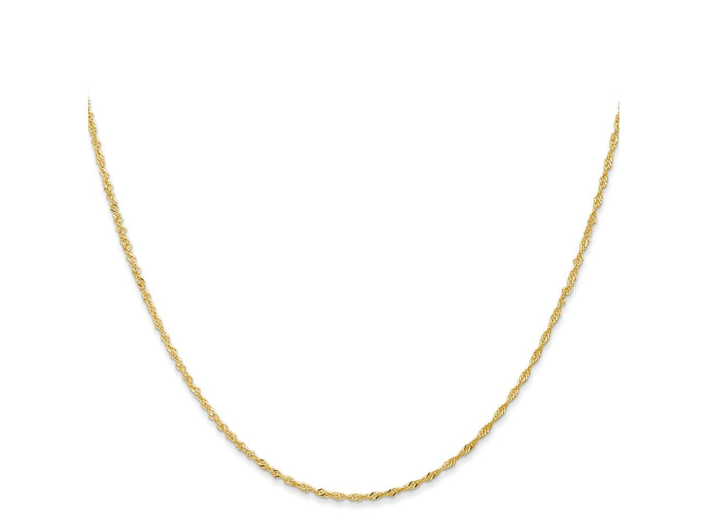 FJC Finejewelers 14 kt Yellow Gold 1.10mm Singapore Chain 22 Inches x 1.1 mm