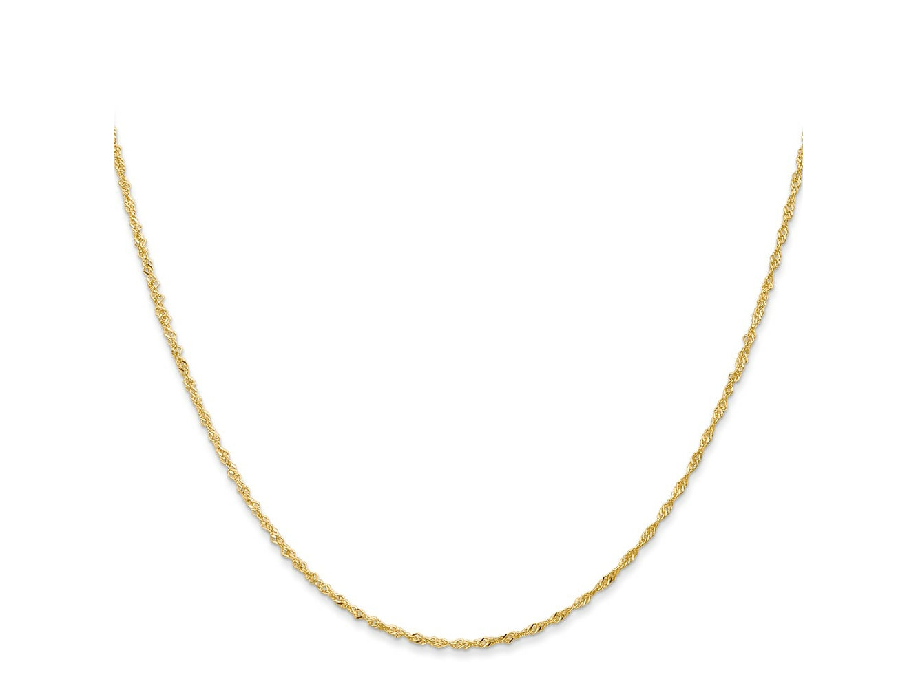 FJC Finejewelers 14 kt Yellow Gold 1.10mm Singapore Chain 22 Inches x 1.1 mm
