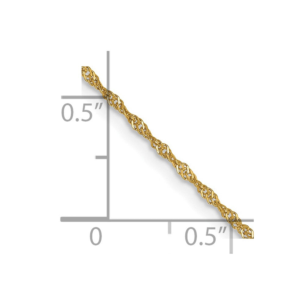 FJC Finejewelers 14 kt Yellow Gold 1.10mm Singapore Bracelet Chain 5.5 Inches x 1.1 mm