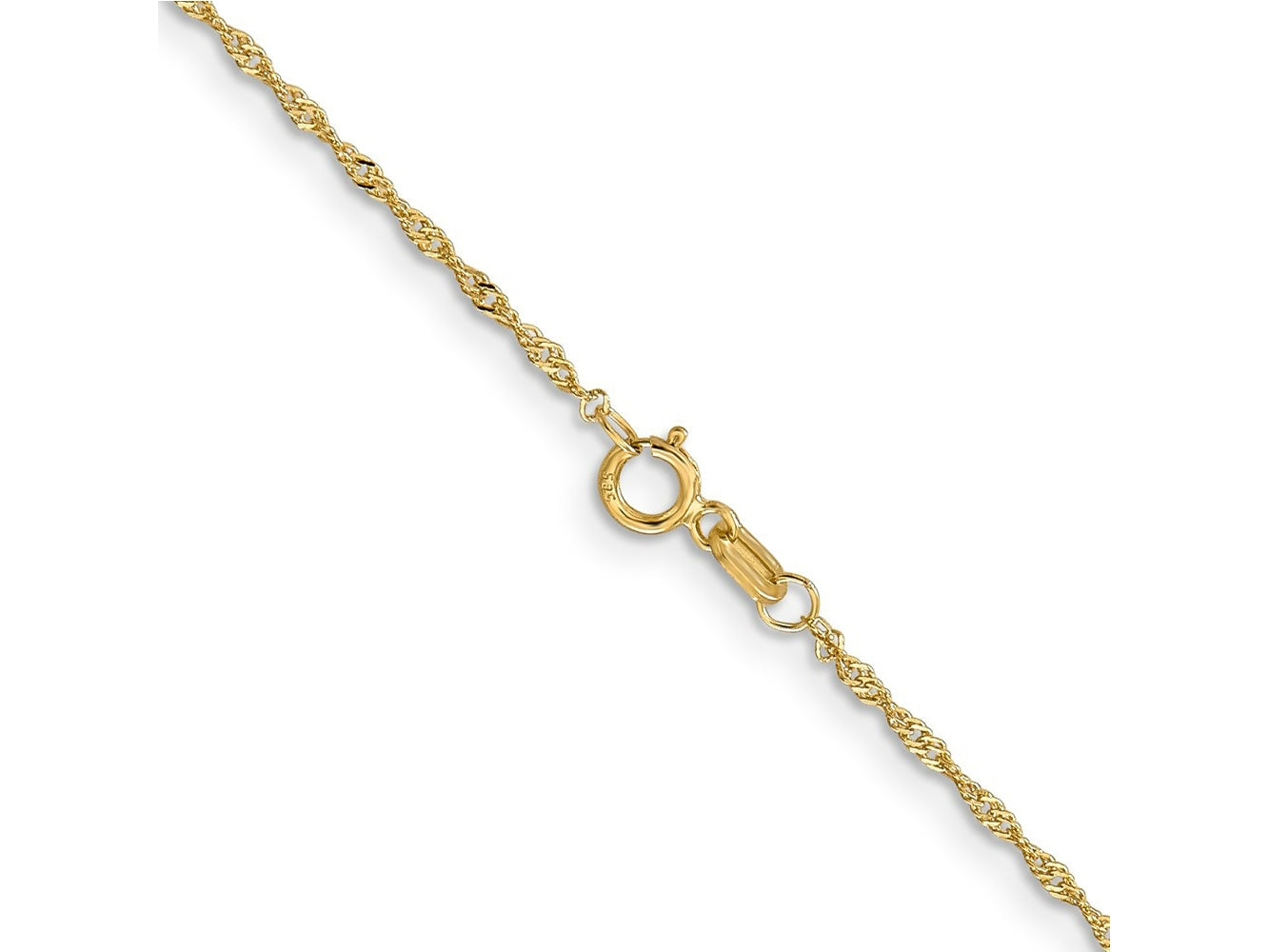 FJC Finejewelers 14 kt Yellow Gold 1.10mm Singapore Bracelet Chain 5.5 Inches x 1.1 mm