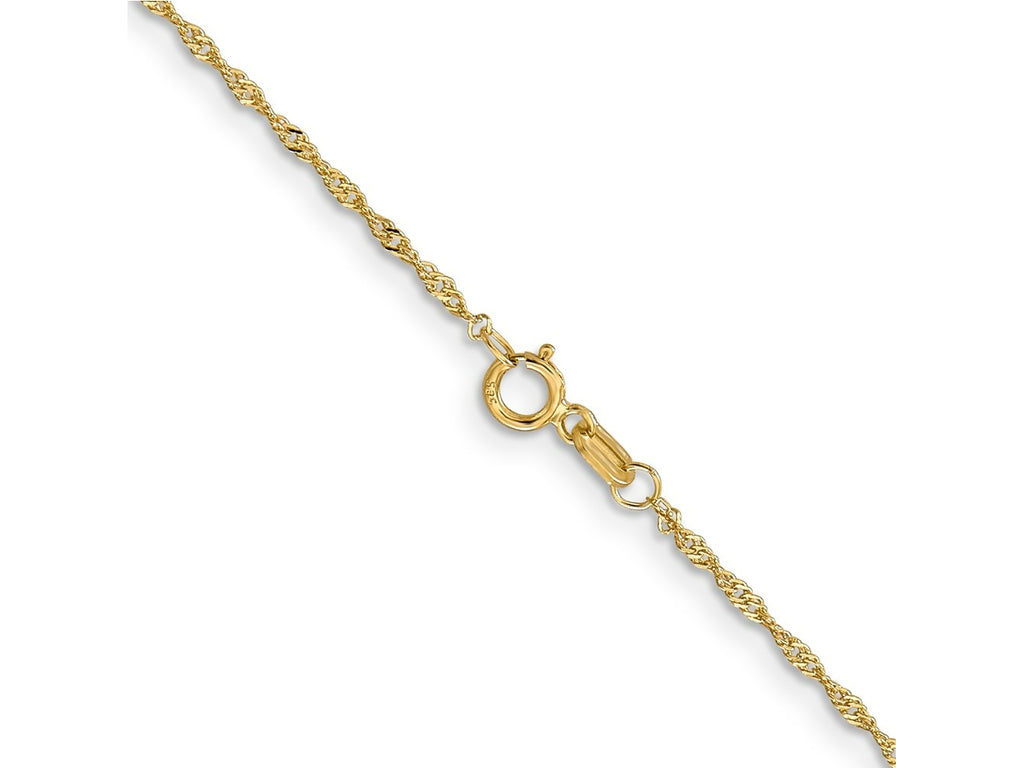 FJC Finejewelers 14 kt Yellow Gold 1.10mm Singapore Bracelet Chain 6 Inches x 1.1 mm