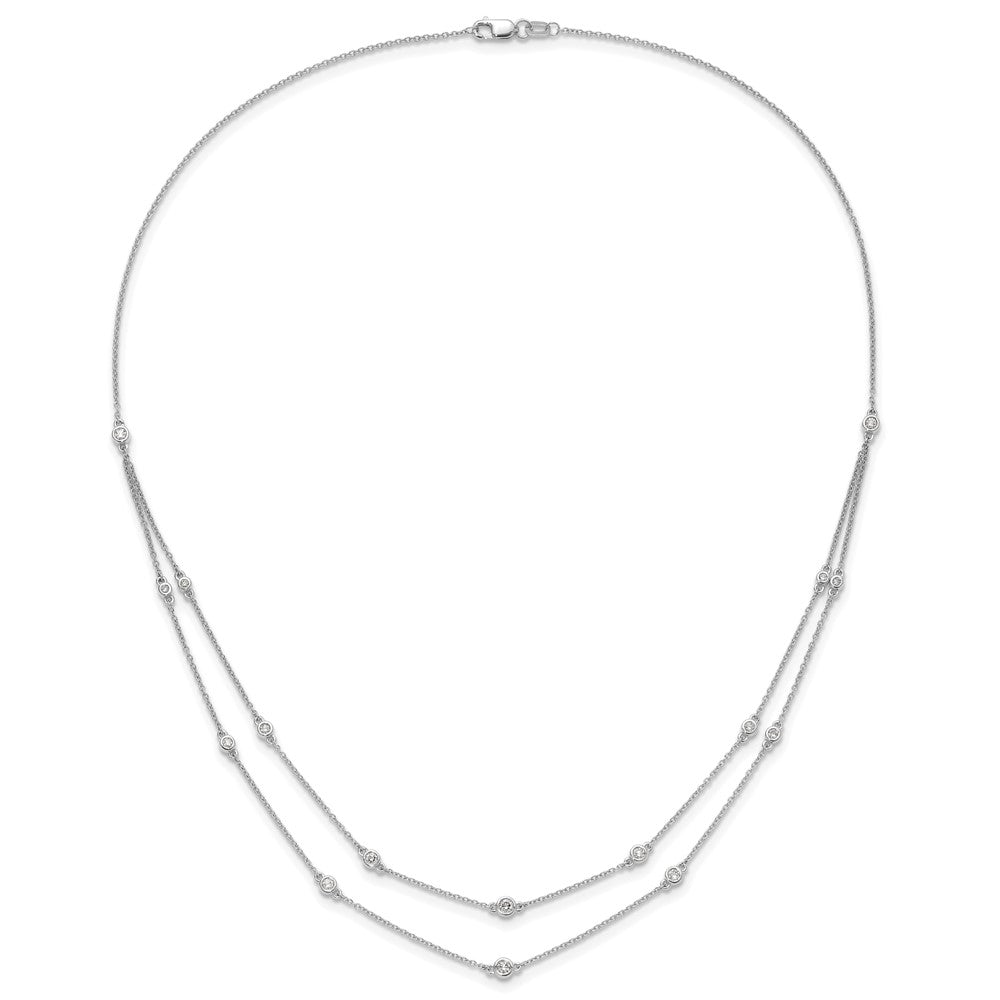 FJC Finejewelers 14 kt White Gold Lab Grown Diamonds Multi Station Double Strand Necklace