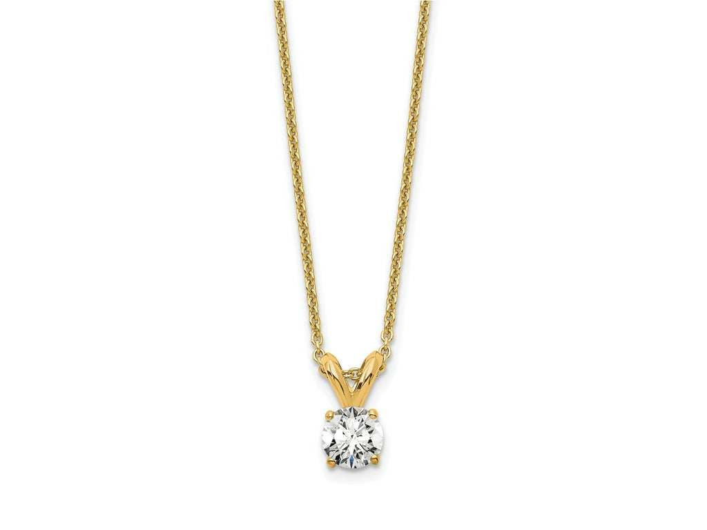 FJC Finejewelers 14 kt Yellow Gold Lab Grown Diamond 1/4ct Round Solitaire Necklace 18 Inches