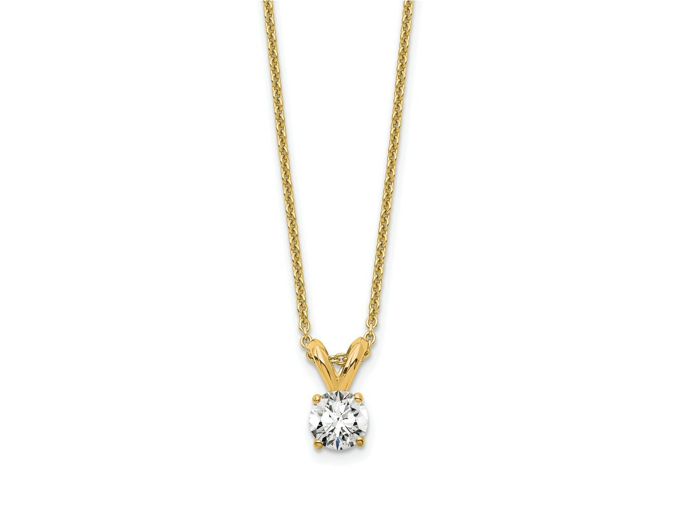 FJC Finejewelers 14 kt Yellow Gold Lab Grown Diamond 1/4ct Round Solitaire Necklace 18 Inches