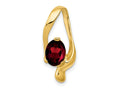 FJC Finejewelers 14 kt Yellow Gold 8x6mm Oval Garnet Slide 22 mm x 10 mm