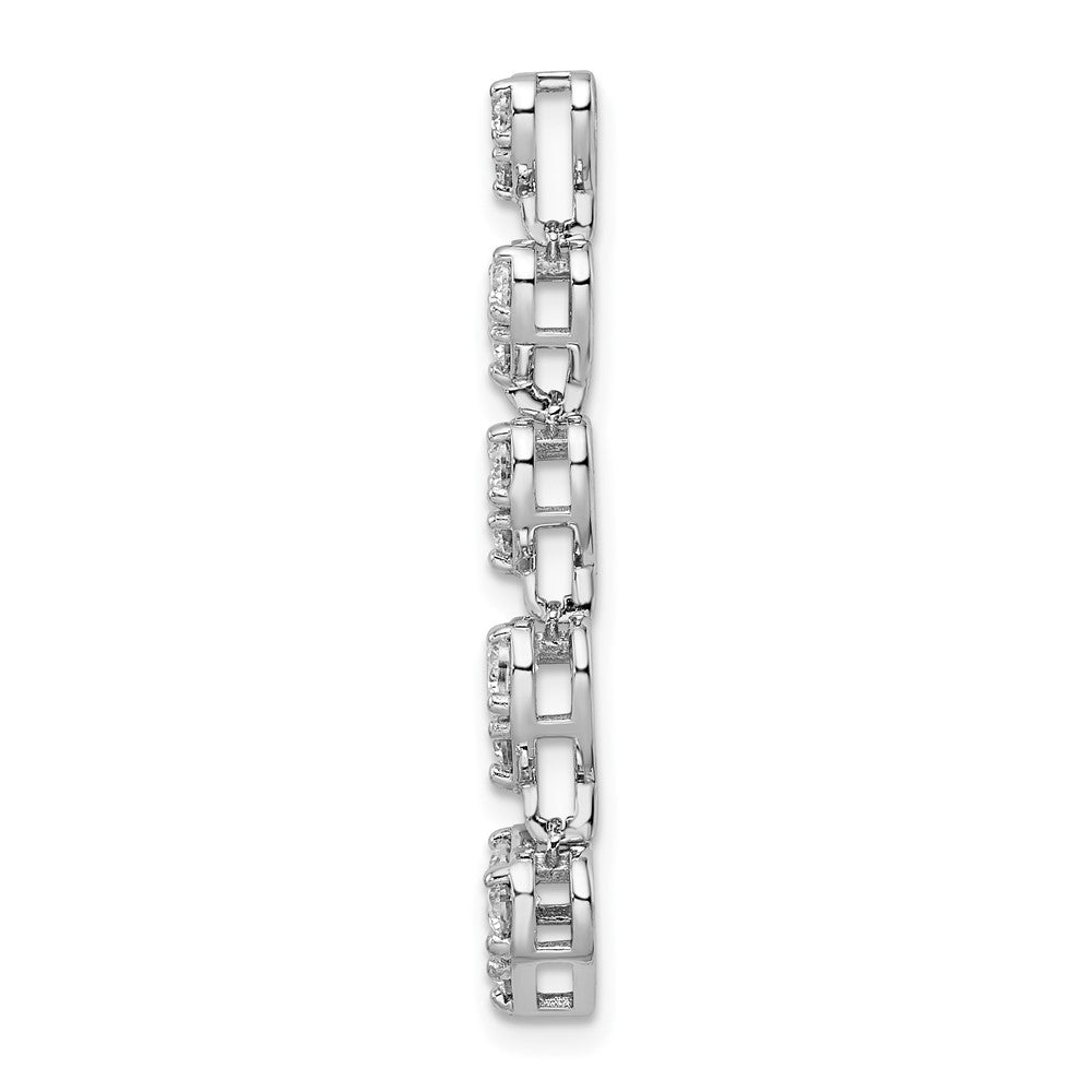 FJC Finejewelers 14 kt White Gold Lab Grown Diamonds VS/SI GH, 5 Heart Chain Slide Charm 35 x 7 mm
