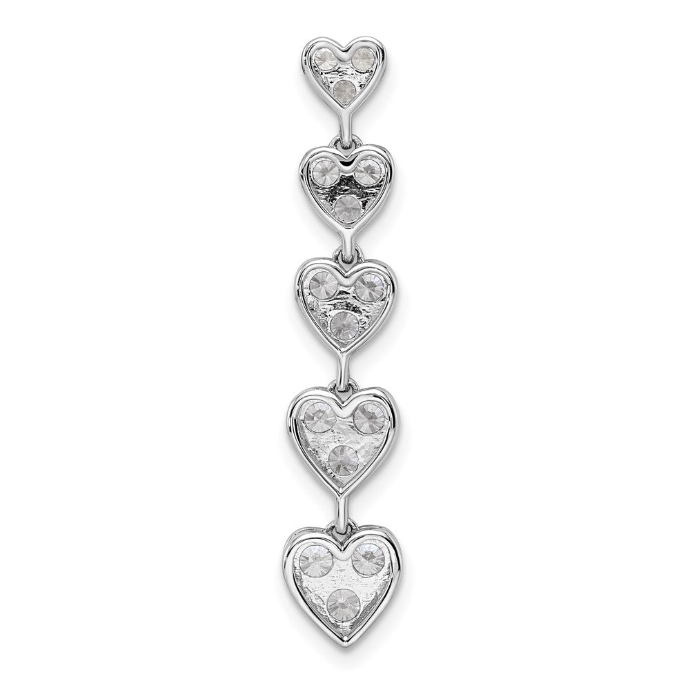 FJC Finejewelers 14 kt White Gold Lab Grown Diamonds VS/SI GH, 5 Heart Chain Slide Charm 35 x 7 mm