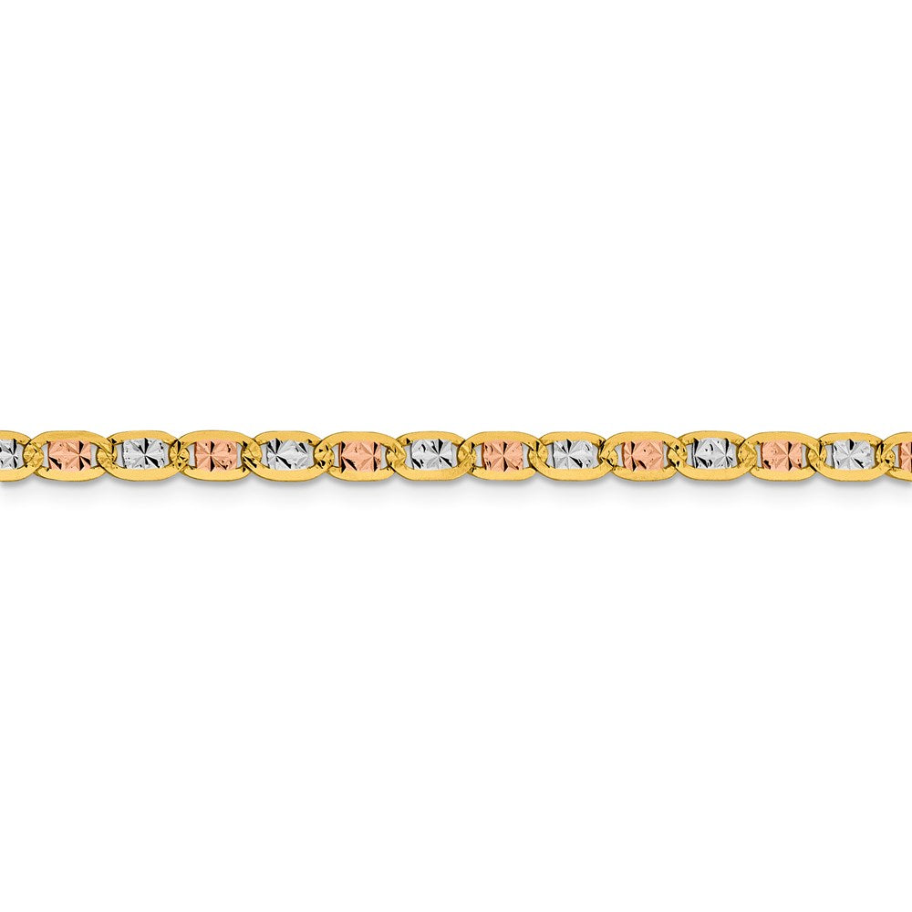FJC Finejewelers 14 kt Tri Color Gold Link Chain 22 Inches x 3.8 mm