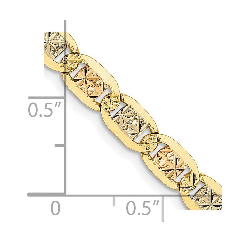 FJC Finejewelers 14 kt Tri Color Gold Link Tri-color Pavé Valentino Chain 22 Inches x 4.65 mm