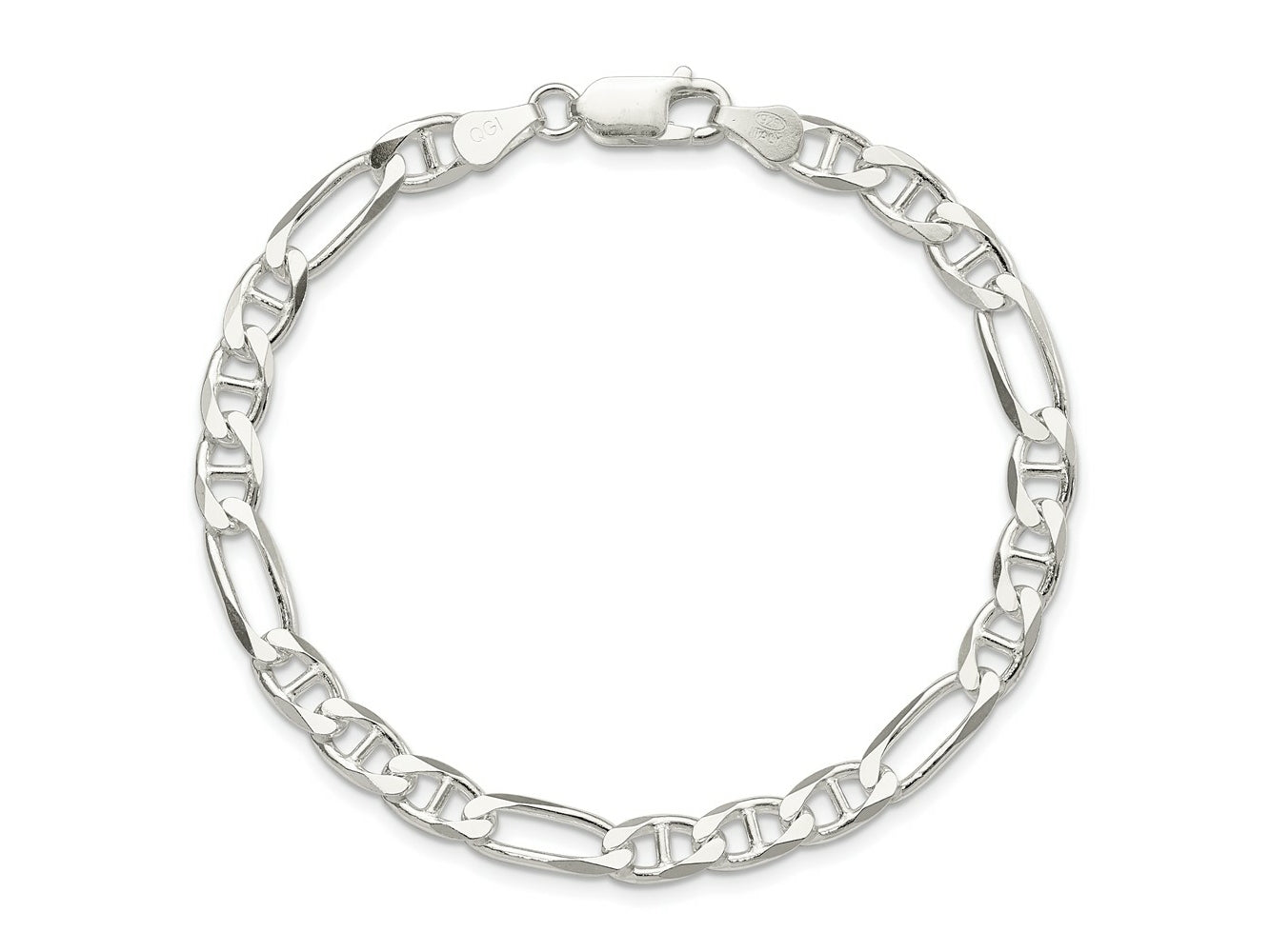 FJC Finejewelers 925 Sterling Silver Figaro Anchor Bracelet Chain 8 Inches x 5.5 mm