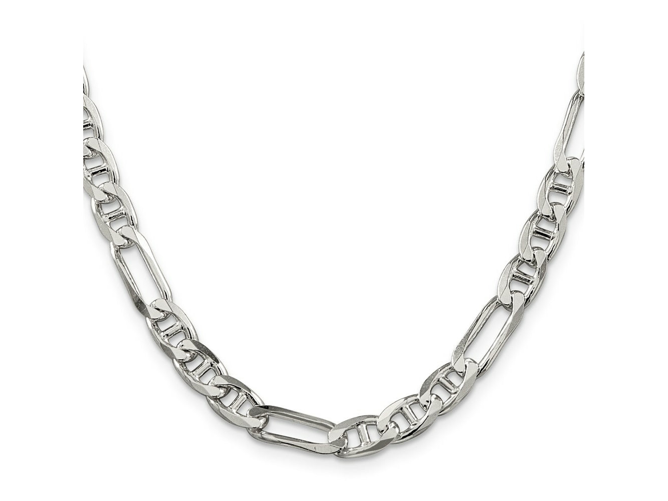 FJC Finejewelers 925 Sterling Silver Figaro Anchor Chain 24 Inches x 6.5 mm