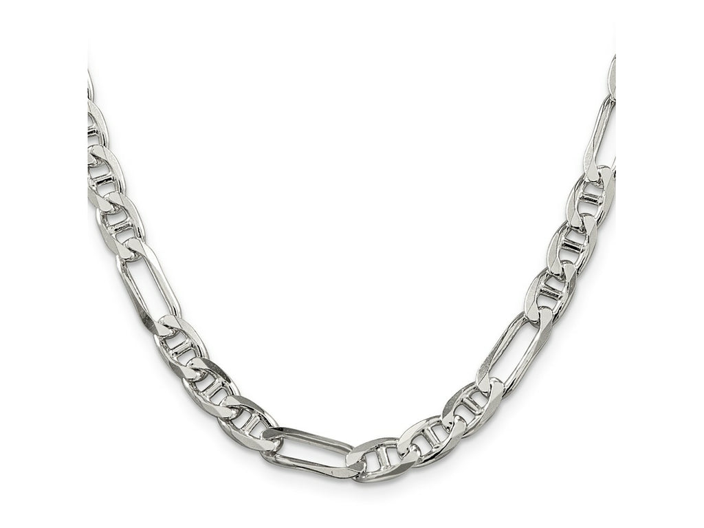 FJC Finejewelers 925 Sterling Silver Figaro Anchor Chain 28 Inches x 6.5 mm
