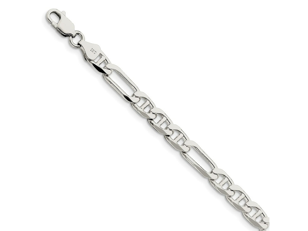 FJC Finejewelers 925 Sterling Silver Figaro Anchor Bracelet Chain 7 Inches x 6.5 mm