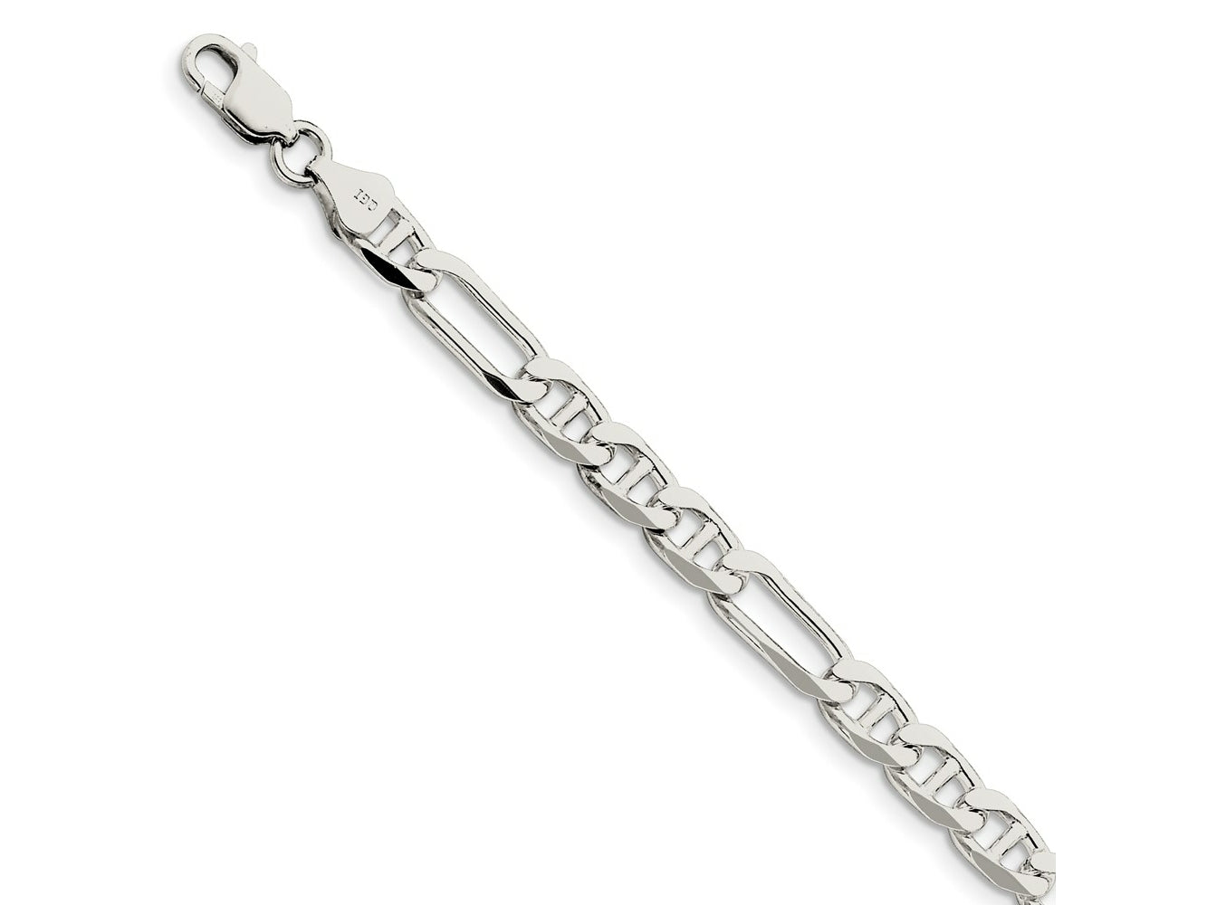 FJC Finejewelers 925 Sterling Silver Figaro Anchor Bracelet Chain 7 Inches x 6.5 mm