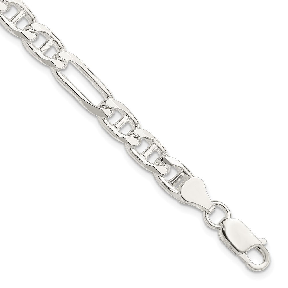 FJC Finejewelers 925 Sterling Silver Figaro Anchor Bracelet Chain 8 Inches x 6.5 mm