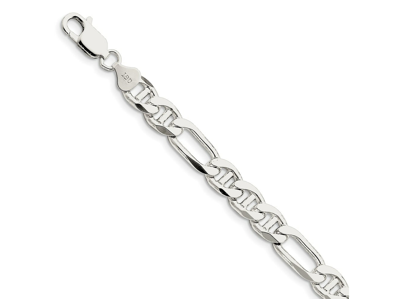FJC Finejewelers 925 Sterling Silver Figaro Anchor Bracelet Chain 7 Inches x 7.75 mm