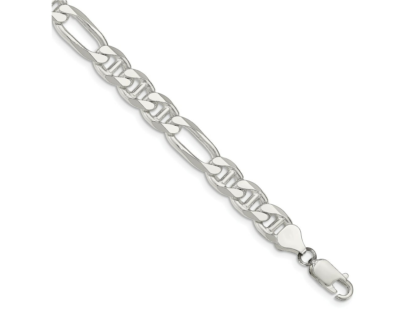 FJC Finejewelers 925 Sterling Silver Figaro Anchor Bracelet Chain 8 Inches x 7.75 mm