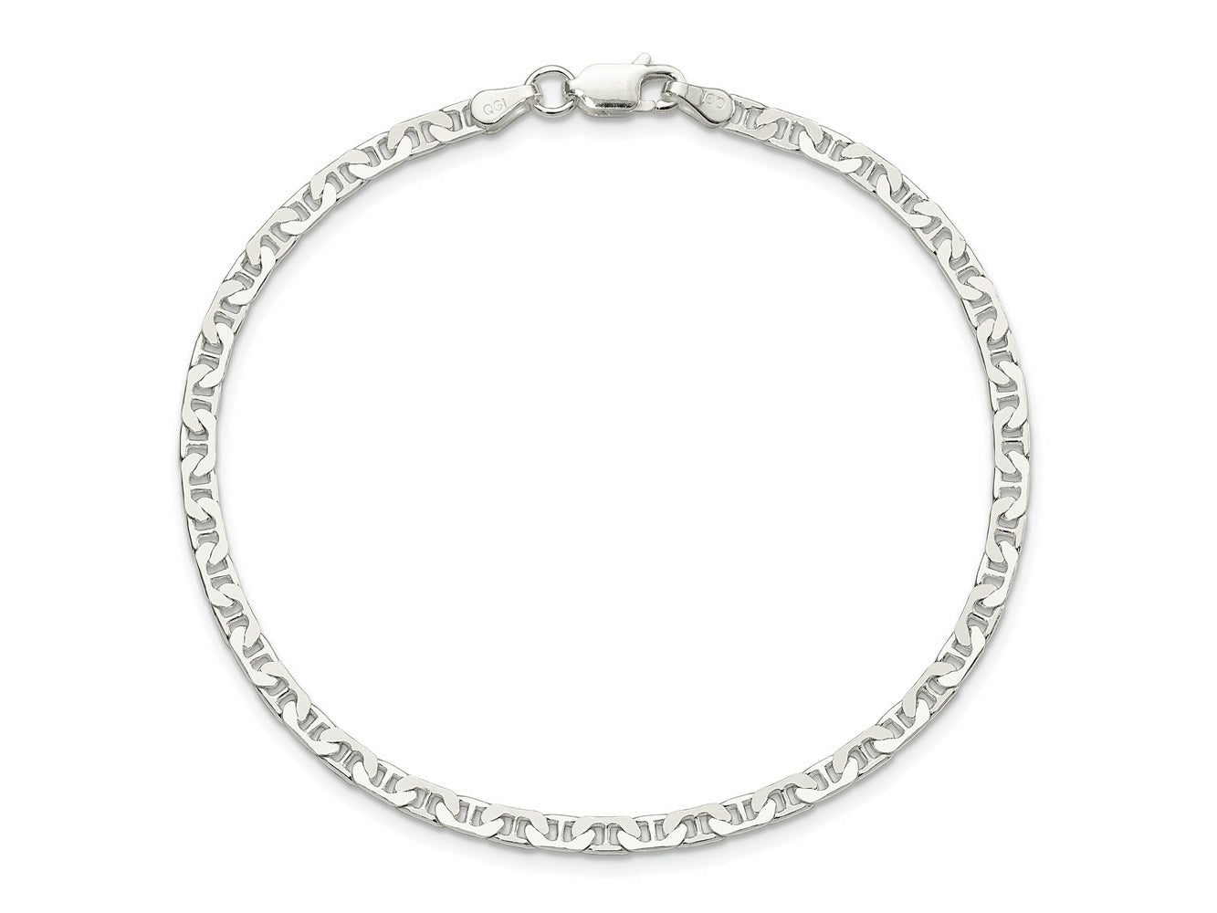 FJC Finejewelers 925 Sterling Silver Flat Anchor Bracelet Chain 8 Inches x 3 mm