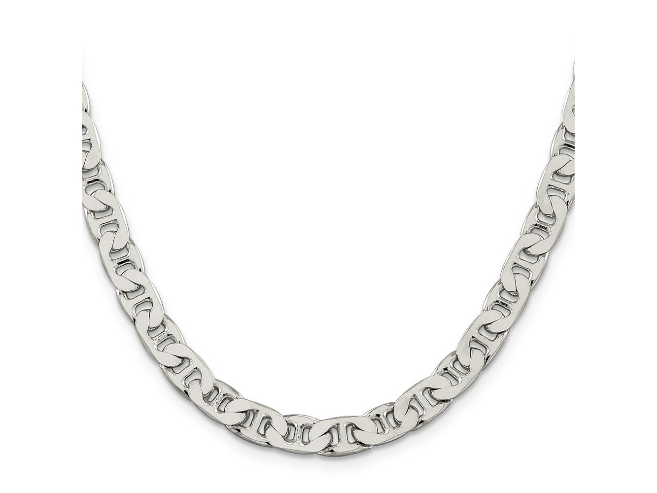 FJC Finejewelers 925 Sterling Silver Flat Anchor Chain 24 Inches x 6.5 mm