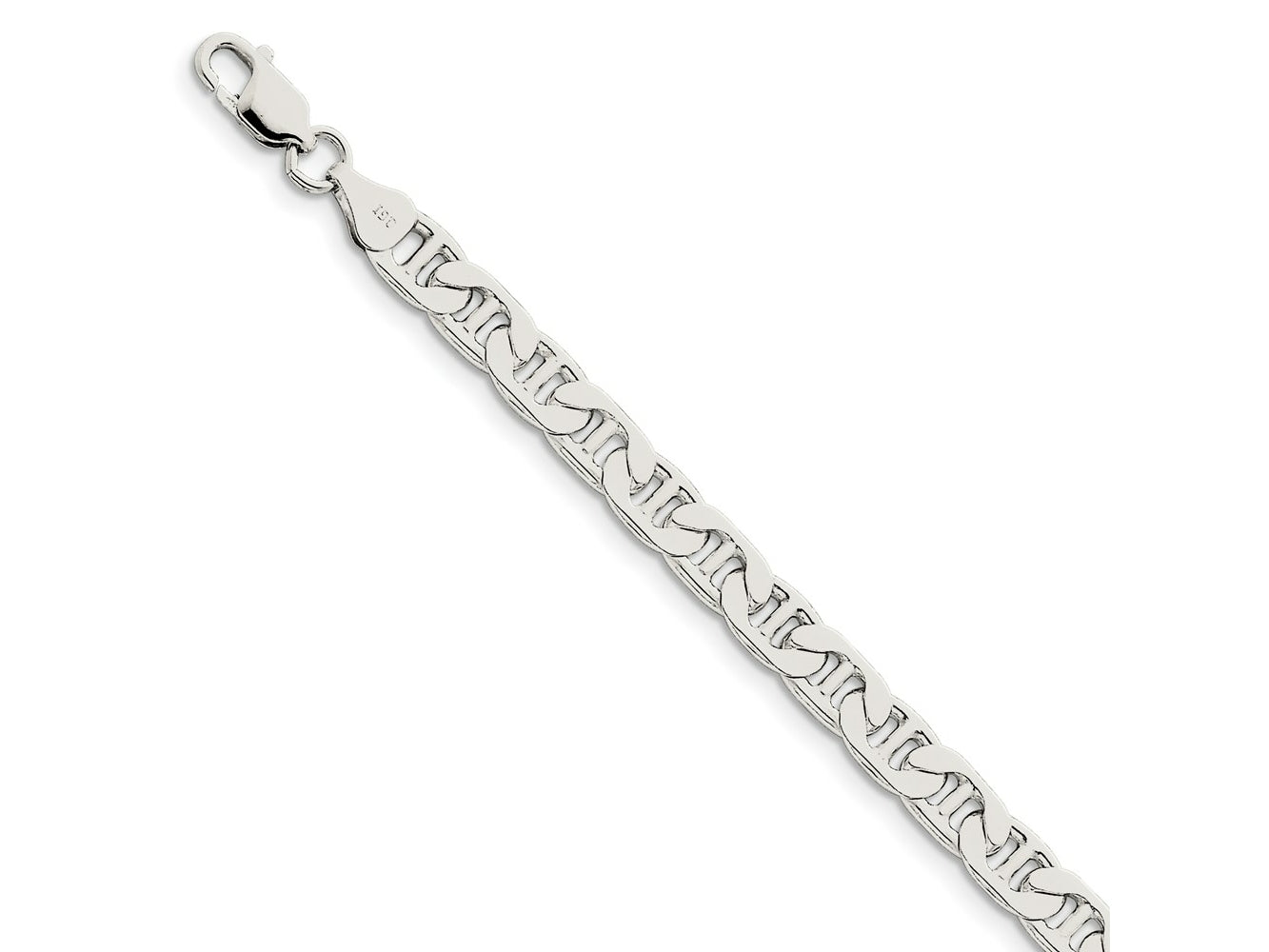 FJC Finejewelers 925 Sterling Silver Flat Anchor Bracelet Chain 7 Inches x 6.5 mm
