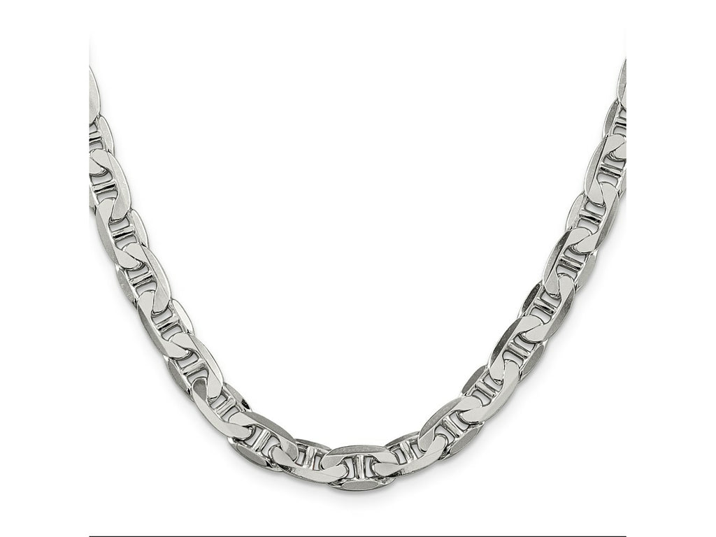 FJC Finejewelers 925 Sterling Silver Flat Anchor Chain 28 Inches x 7 mm