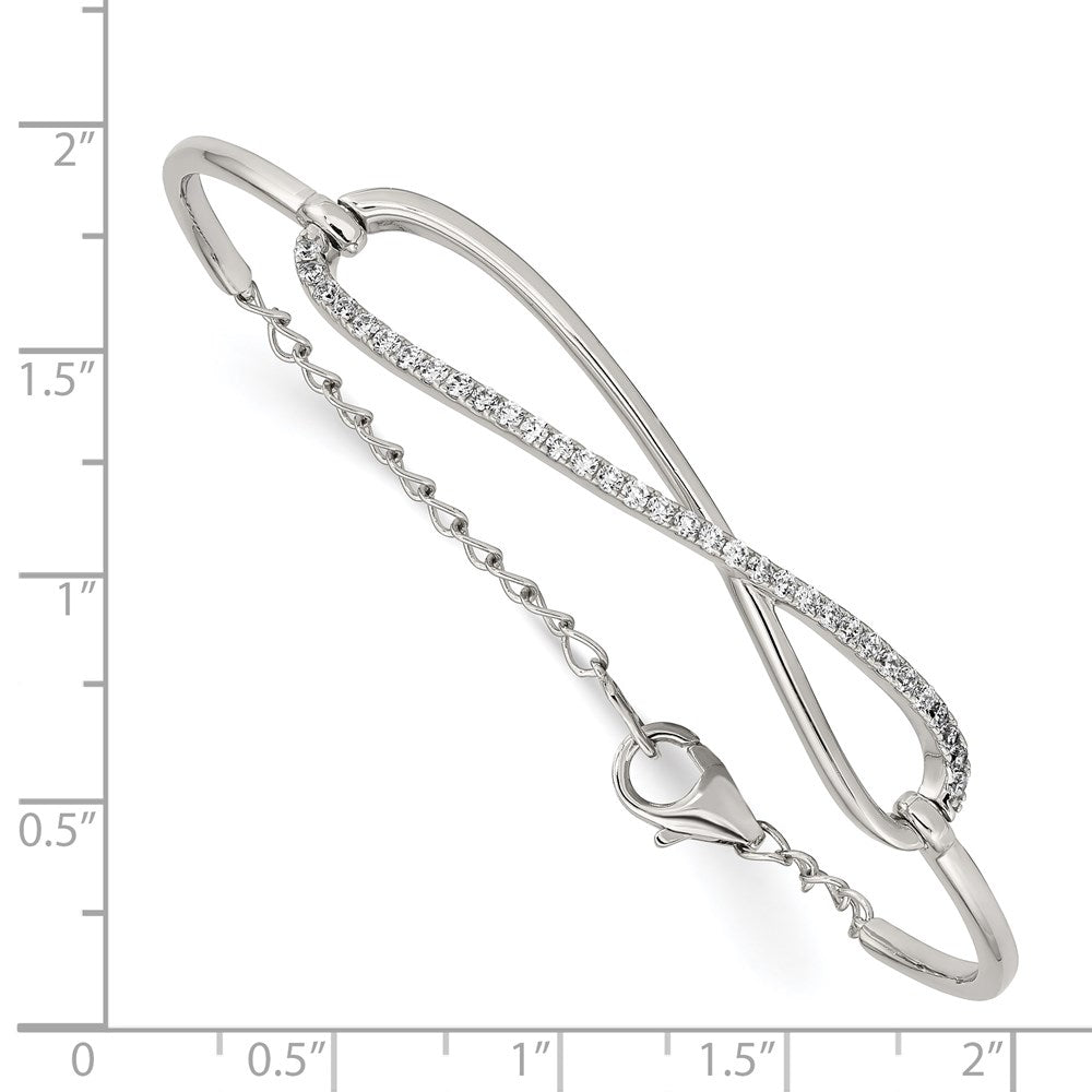 FJC Finejewelers 925 Sterling Silver CZ Bracelet  CZ Polished Infinity Symbol Bracelet 7 Inches x 9.88 mm