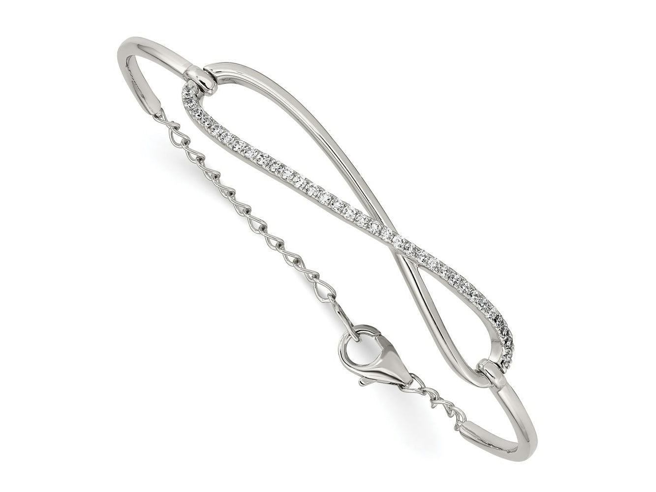 FJC Finejewelers 925 Sterling Silver CZ Bracelet  CZ Polished Infinity Symbol Bracelet 7 Inches x 9.88 mm