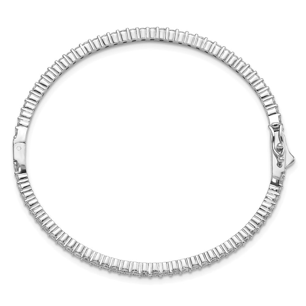 FJC Finejewelers 925 Sterling Silver Rhodium Plated CZ 68 Stone Hinged Bangle 2.35 mm