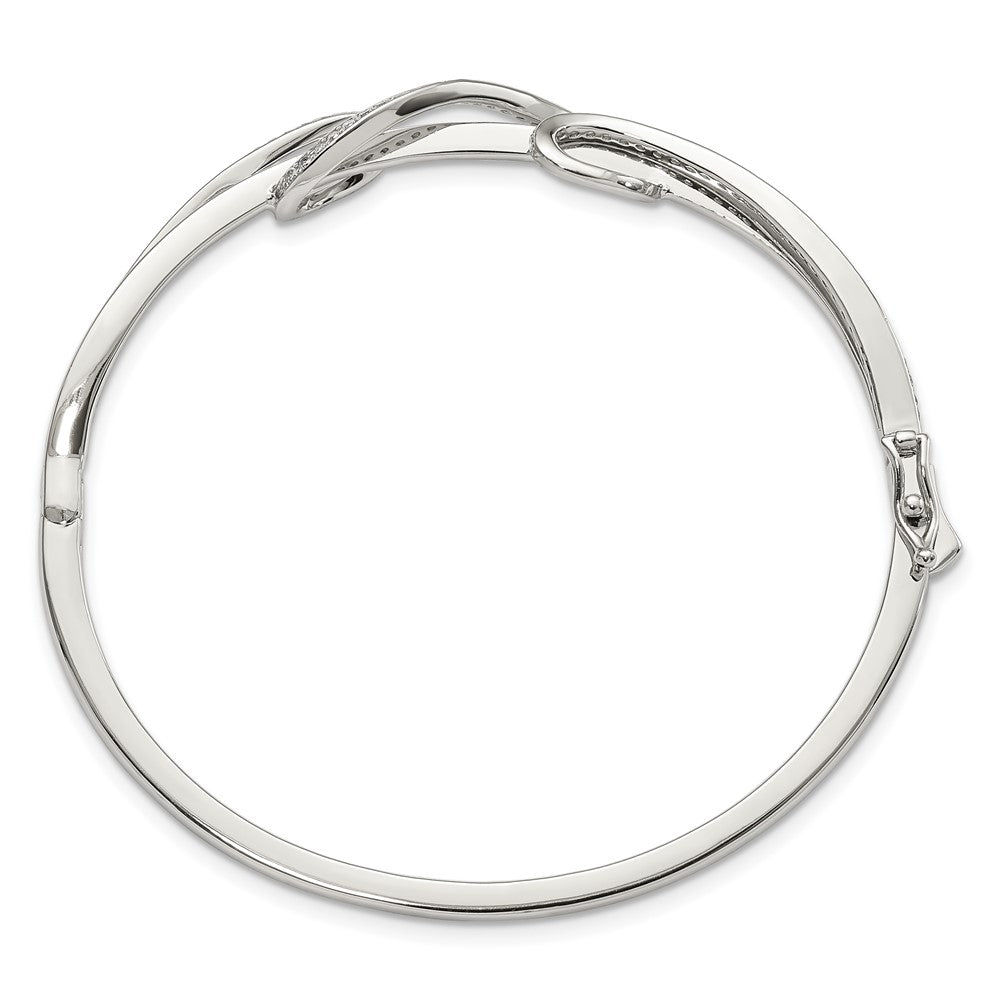 FJC Finejewelers 925 Sterling Silver Rhodium Plated CZ Polished Bangle 9.3 mm