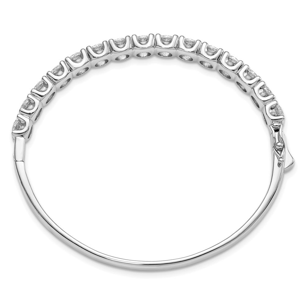 FJC Finejewelers 925 Sterling Silver Rhodium Plated CZ Hinged Bangle 6.2 mm