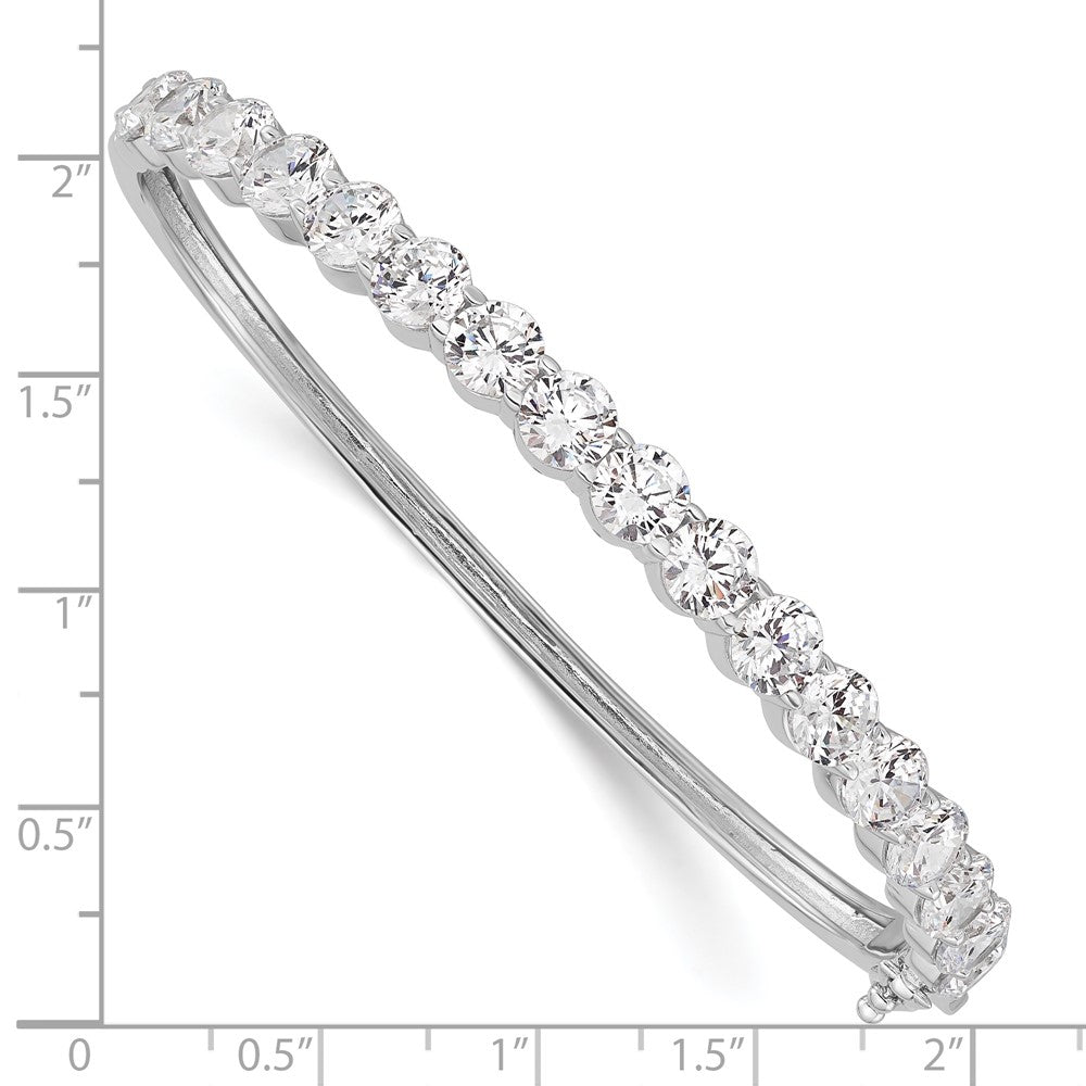 FJC Finejewelers 925 Sterling Silver Rhodium Plated CZ Hinged Bangle 5.4 mm
