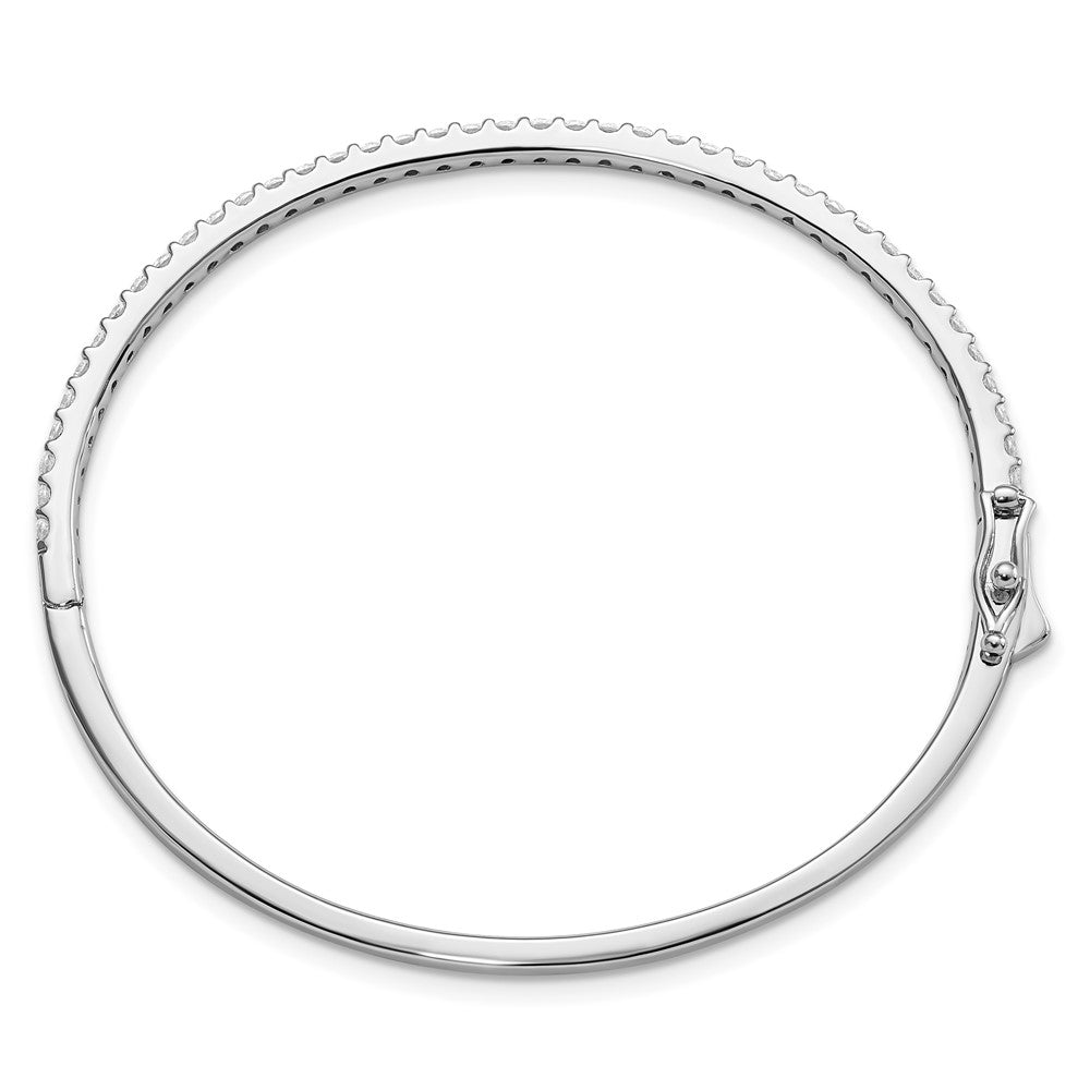FJC Finejewelers 925 Sterling Silver Rhodium Plated CZ Hinged Bangle 2 mm