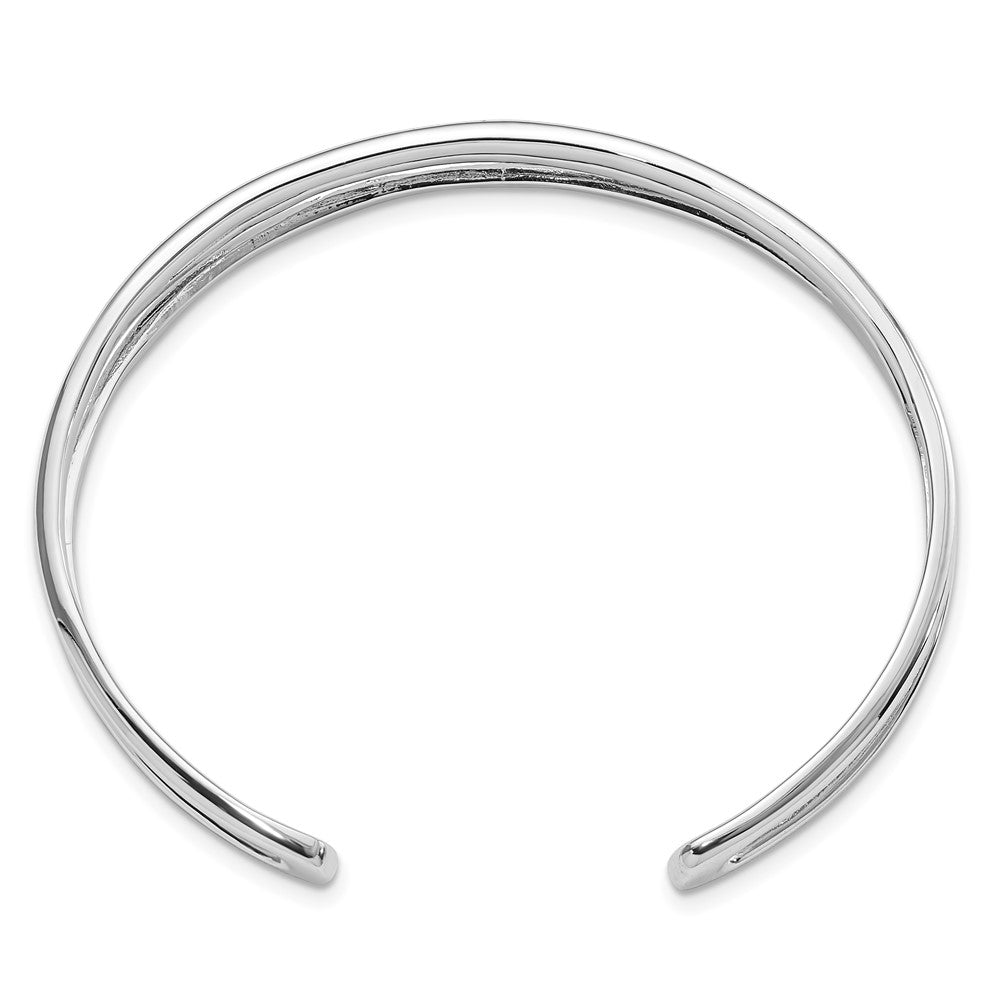 FJC Finejewelers 925 Sterling Silver Fancy d Polished Three Line Cuff Bangle 7.75 Inches x 10.75 mm