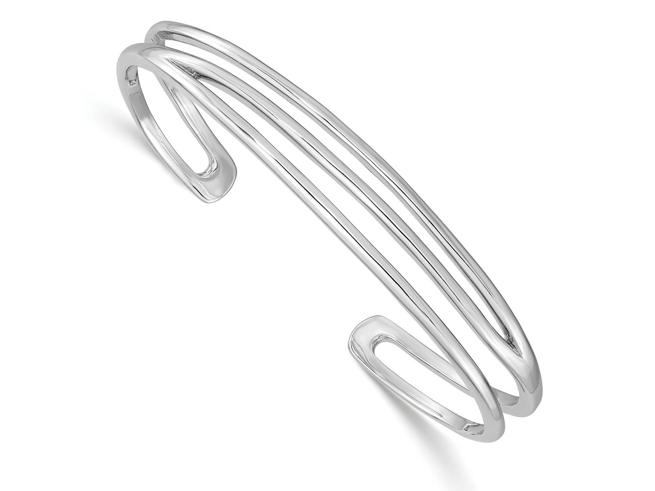 FJC Finejewelers 925 Sterling Silver Fancy d Polished Three Line Cuff Bangle 7.75 Inches x 10.75 mm