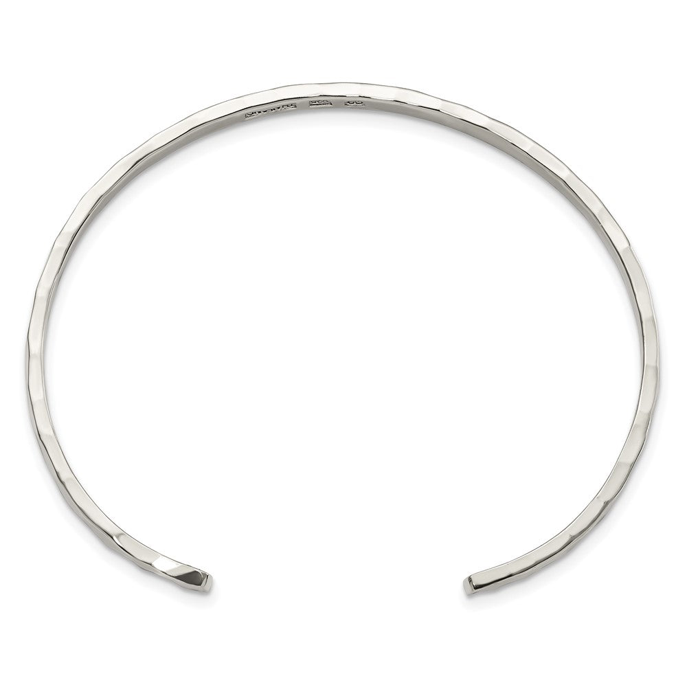 FJC Finejewelers 925 Sterling Silver Fancy Polished Hammered Cuff Bangle 8 Inches x 3.5 mm