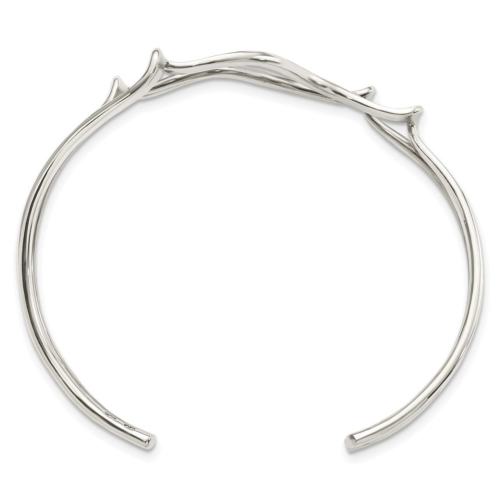 FJC Finejewelers 925 Sterling Silver Polished Wavy Cuff Bangle 7.5 Inches x 14 mm