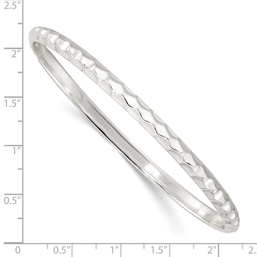 FJC Finejewelers 925 Sterling Silver Textured Slip-on Bangle 4 mm