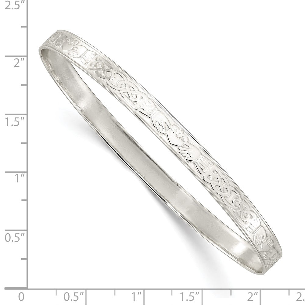FJC Finejewelers 925 Sterling Silver Polished Claddagh Slip-on Bangle 5.25 mm Bracelet