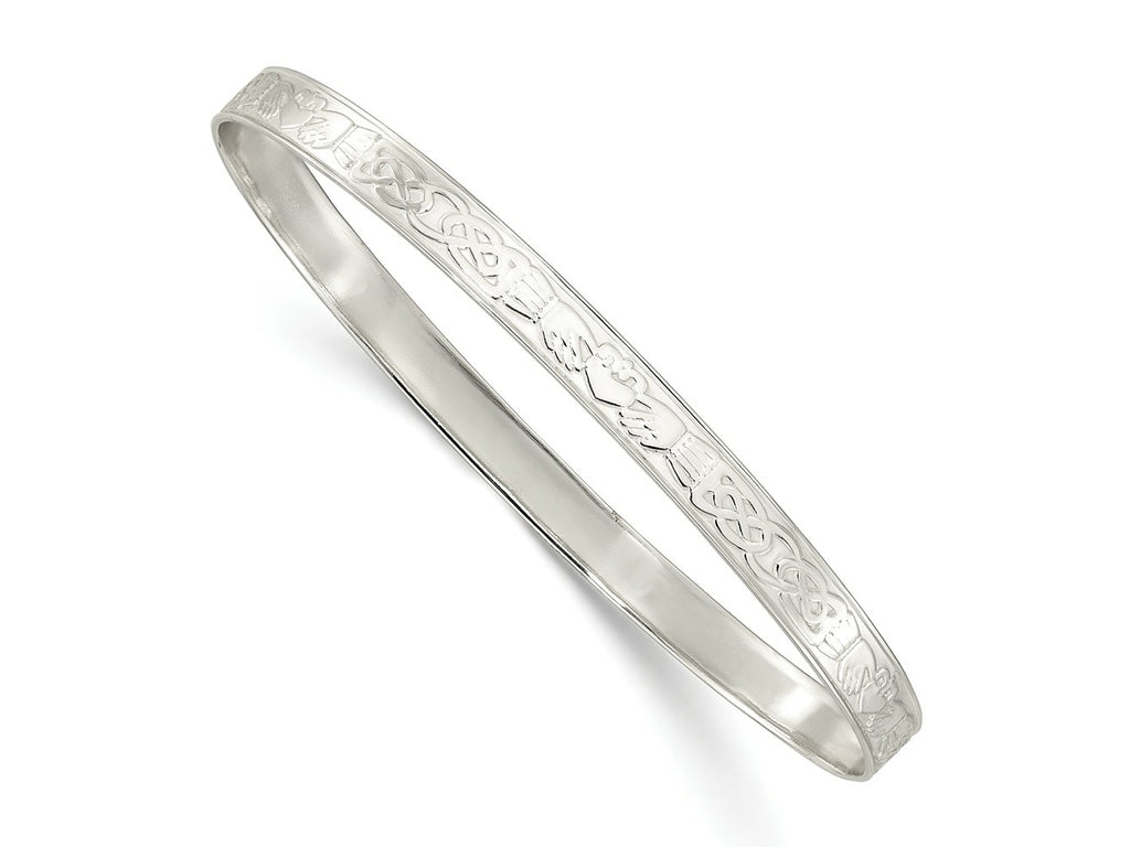 FJC Finejewelers 925 Sterling Silver Polished Claddagh Slip-on Bangle 5.25 mm Bracelet