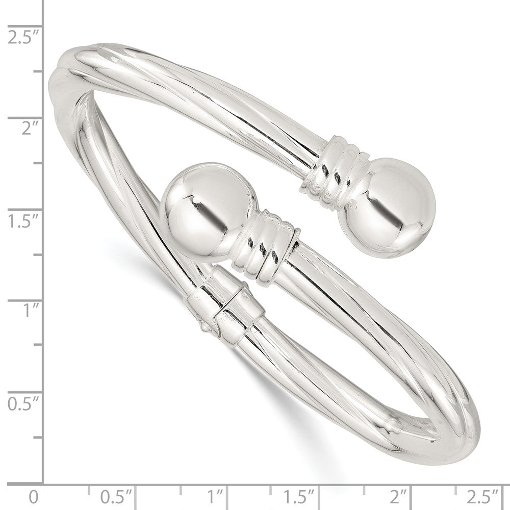 FJC Finejewelers 925 Sterling Silver Polished Twist Patterned Hinged Bangle 6.2 mm