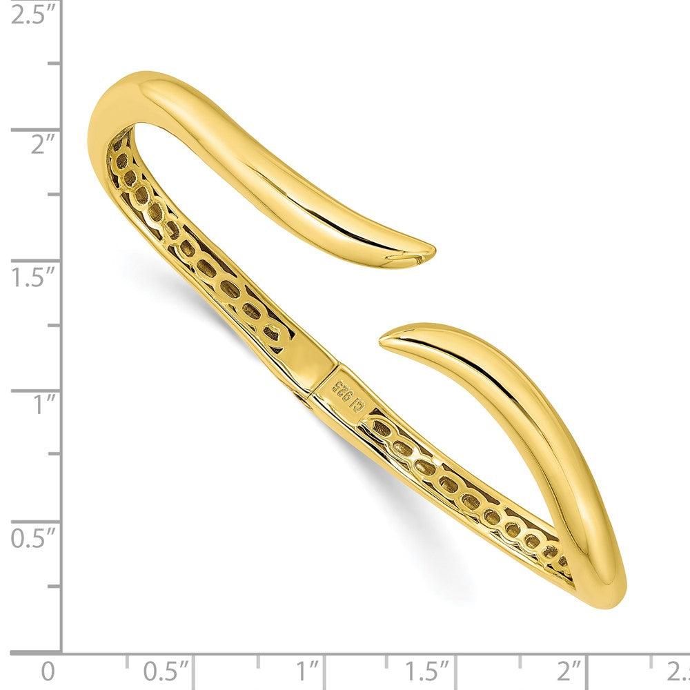 FJC Finejewelers 925 Sterling Silver Gold-tone Polished Wavy Hinged Bangle