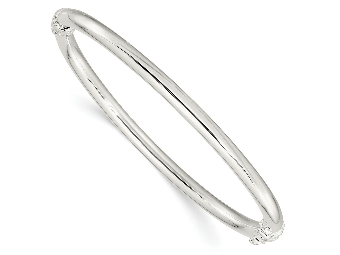 FJC Finejewelers 925 Sterling Silver Polished Hinged Bangle 4 mm