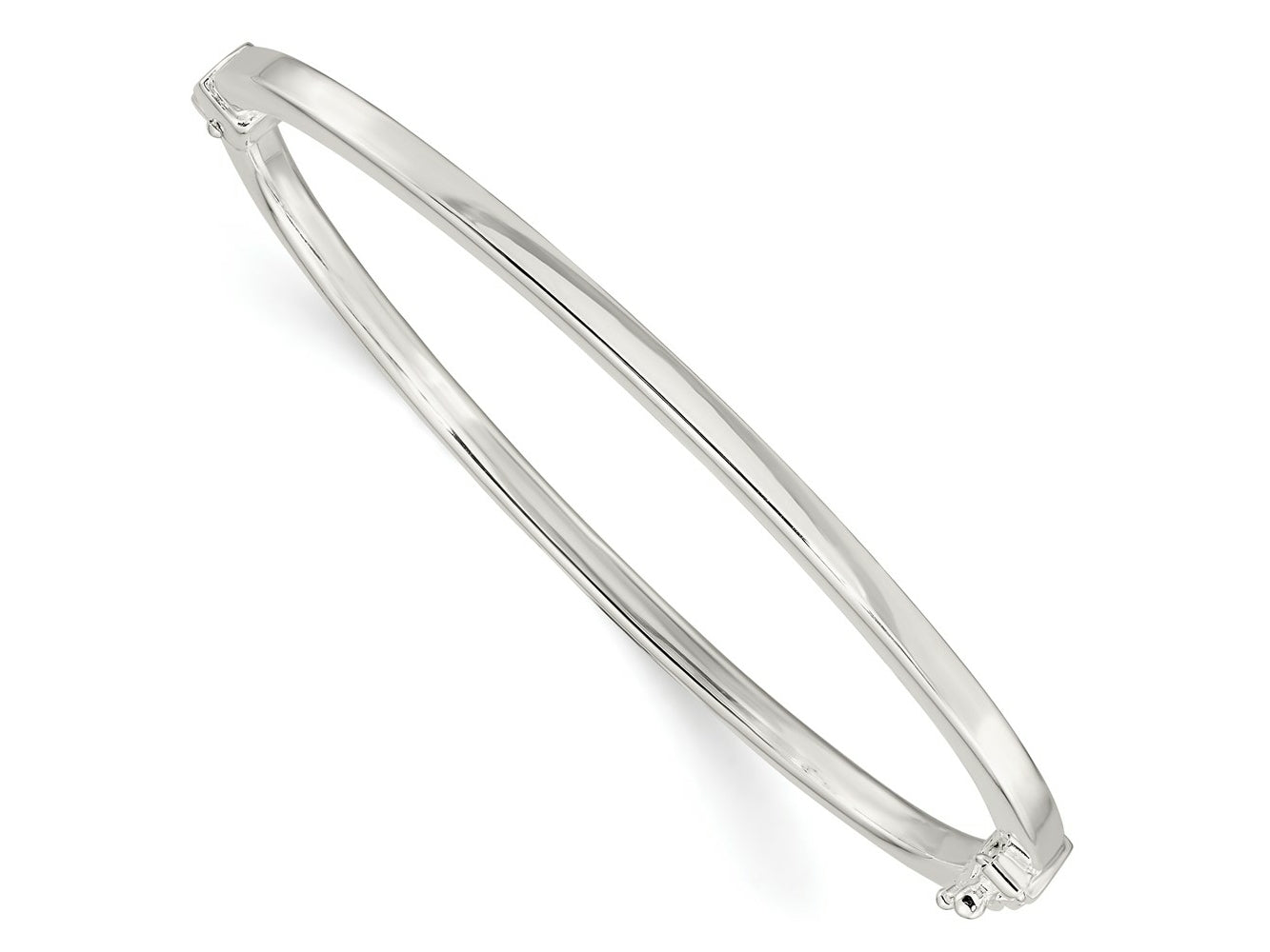 FJC Finejewelers 925 Sterling Silver Polished Flat Hinged Bangle 3 mm
