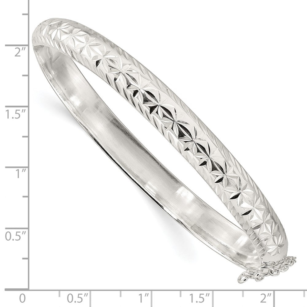 FJC Finejewelers 925 Sterling Silver Polished and Bright Cut Hinged Bangle 7.25 mm