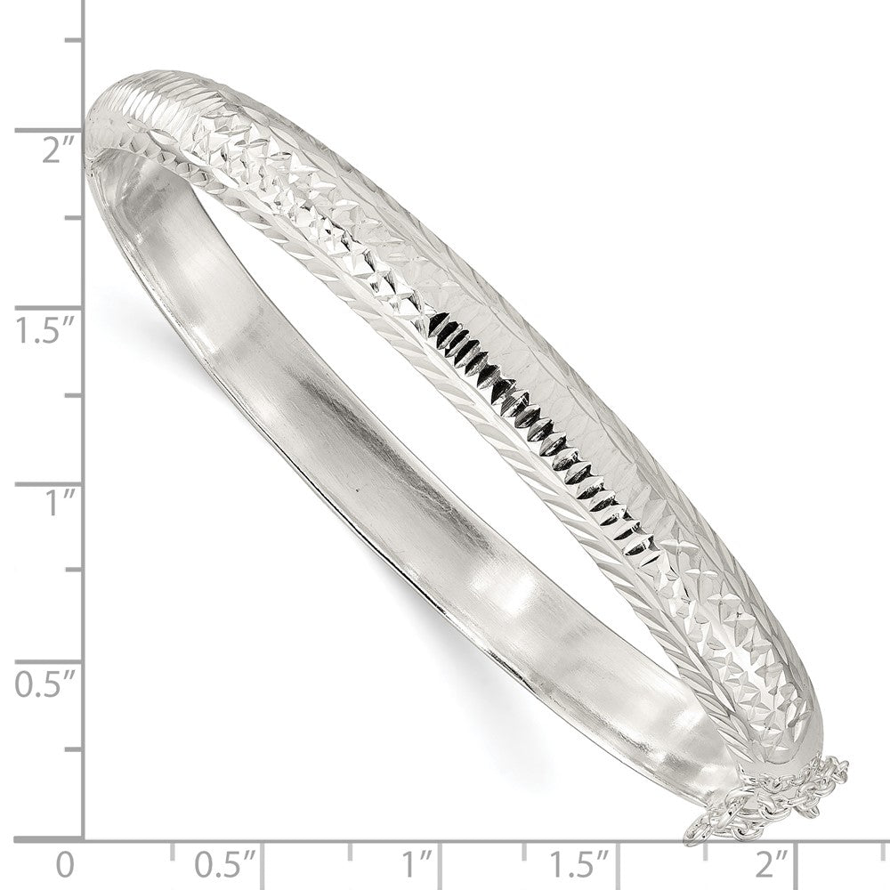 FJC Finejewelers 925 Sterling Silver Polished and Bright Cut Hinged Bangle 7.25 mm
