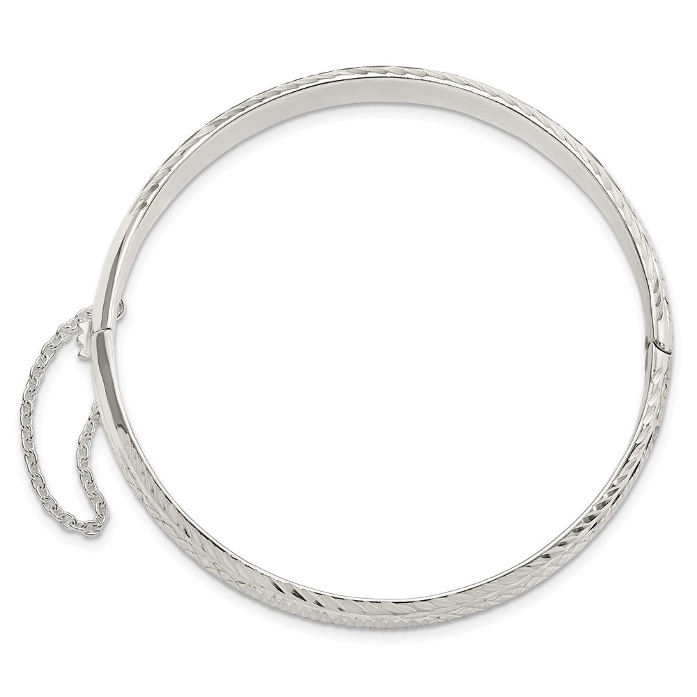 FJC Finejewelers 925 Sterling Silver Polished and Bright Cut Hinged Bangle 7.25 mm