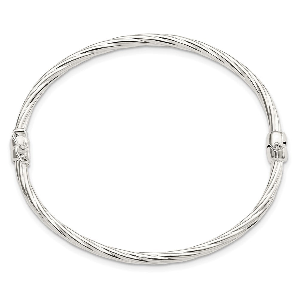 FJC Finejewelers 925 Sterling Silver Sterling Sliver Polished Twisted Hinged Bangle 3 mm