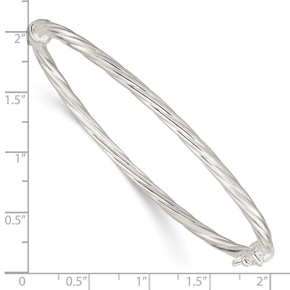 FJC Finejewelers 925 Sterling Silver Sterling Sliver Polished Twisted Hinged Bangle 3 mm